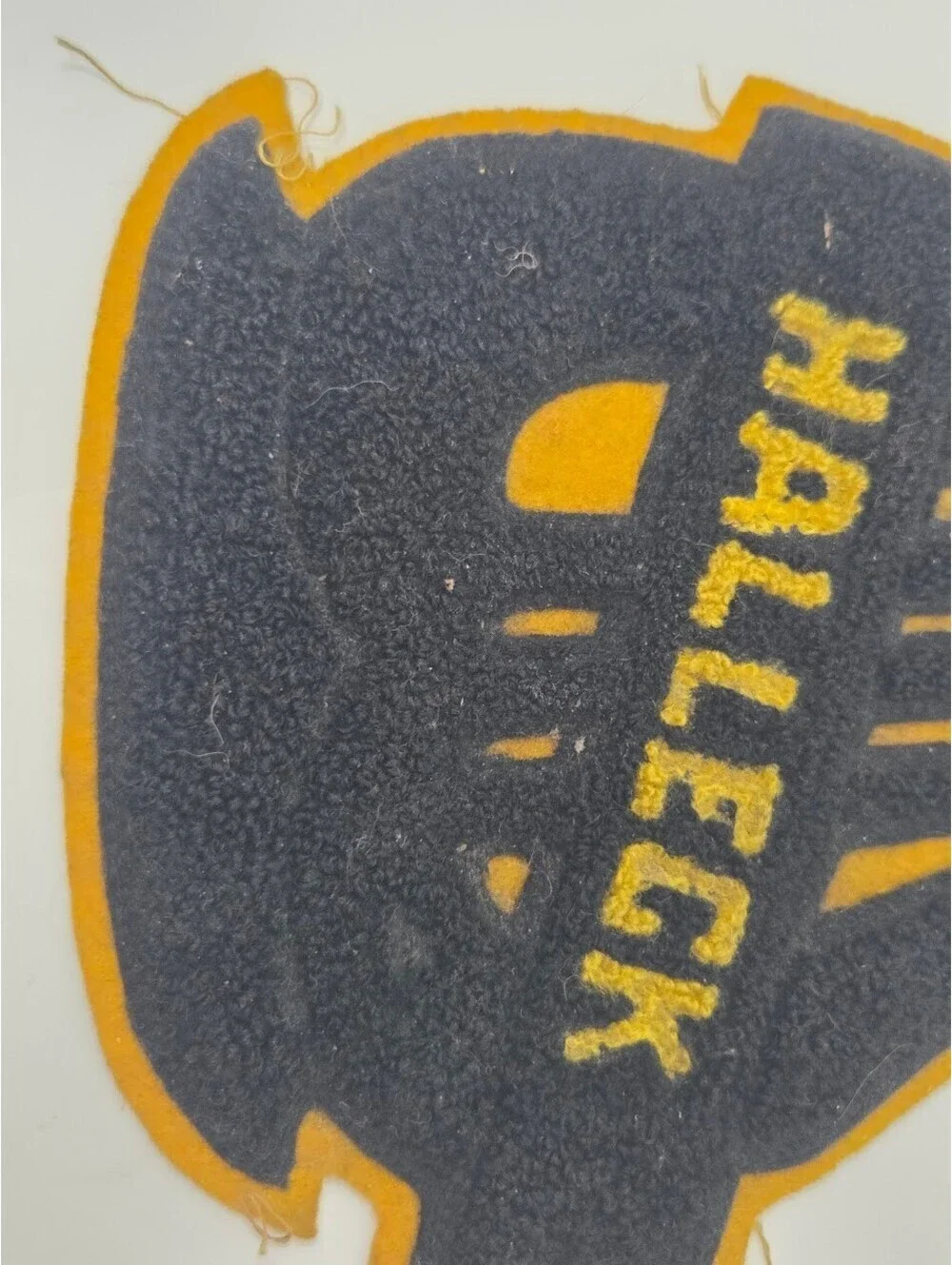 Halleck Felt Patch Black Gold Embroidered Lyre Design Roughly 6 Inches